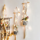 Boho beige macrame plant hanger basket wall art living room decor by Decorbites