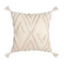 Boho beige tasseled cushion cover living room woven pillow case by Decorbites