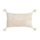 Boho beige tasseled cushion cover living room woven pillow case by Decorbites