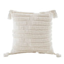Boho beige white tufted tassel pillow covers bedroom decor by Decorbites