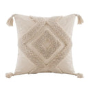 Boho beige white tufted tassel pillow covers bedroom decor by Decorbites
