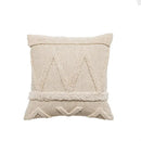 Boho beige white tufted tassel pillow covers bedroom decor by Decorbites