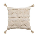 Boho beige white tufted tassel pillow covers bedroom decor by Decorbites