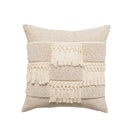 Boho beige white tufted tassel pillow covers bedroom decor by Decorbites