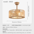 GobekUsa Braided Rope Lantern Ceiling Fan Light: Reversible, Dimmable, 6-Speed Home Decor