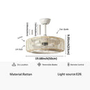 GobekUsa Braided Rope Lantern Ceiling Fan Light: Reversible, Dimmable, 6-Speed Home Decor
