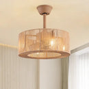 GobekUsa Braided Rope Lantern Ceiling Fan Light: Reversible, Dimmable, 6-Speed Home Decor