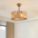 GobekUsa Braided Rope Lantern Ceiling Fan Light: Reversible, Dimmable, 6-Speed Home Decor