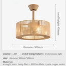 GobekUsa Braided Rope Lantern Ceiling Fan Light: Reversible, Dimmable, 6-Speed Home Decor