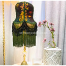 GobekUsa Boho Bird Floral Jacquard Tasseled Lampshade - Maximalist Style