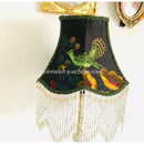 GobekUsa Boho Bird Floral Jacquard Tasseled Lampshade - Maximalist Style