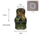 GobekUsa Boho Bird Floral Jacquard Tasseled Lampshade - Maximalist Style