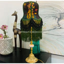 GobekUsa Boho Bird Floral Jacquard Tasseled Lampshade - Maximalist Style