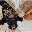 GobekUsa Boho Black Bear Rug 80x120cm: Hand Tufted Animal Shaped Area Carpet