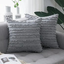 Boho black tassel striped pillow covers living room decor by Decorbites