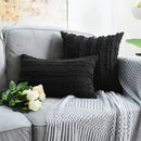 Boho black tassel striped pillow covers living room decor by Decorbites