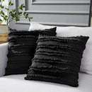Boho black tassel striped pillow covers living room decor by Decorbites