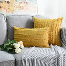 Boho black tassel striped pillow covers living room decor by Decorbites