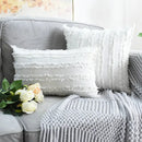 Boho black tassel striped pillow covers living room decor by Decorbites