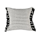 Boho black & white jacquard flower pillow case living room decor by Decorbites