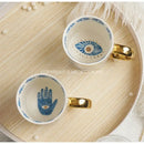 GobekUsa Bright Eyes Ceramic Dinner Plate Set, 8" Boho Art Salad Dessert Plate