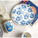 GobekUsa Bright Eyes Ceramic Dinner Plate Set, 8" Boho Art Salad Dessert Plate