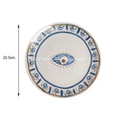 GobekUsa Bright Eyes Ceramic Dinner Plate Set, 8" Boho Art Salad Dessert Plate