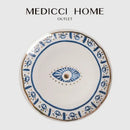 GobekUsa Bright Eyes Ceramic Dinner Plate Set, 8" Boho Art Salad Dessert Plate
