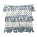 Boho blue & white tassel cushion cover living room pillow by Decorbites
