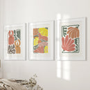 Boho Chic Botanical Decor. Set of 3 Abstract Flowers Prints by Wall Art Set