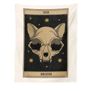 Boho cat divination tarot card tapestry bedroom wall hanging by Decorbites