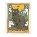 Boho cat divination tarot card tapestry bedroom wall hanging by Decorbites