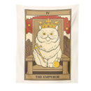 Boho cat divination tarot card tapestry bedroom wall hanging by Decorbites
