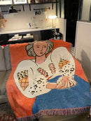 GobekUsa Boho Chic Throw Blanket for Living Room and Outdoor Picnics
