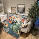 GobekUsa Boho Chic Throw Blanket for Living Room and Outdoor Picnics
