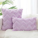 Boho chic white faux fur chevron pillow cover bedroom decor by Decorbites