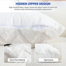 Boho chic white faux fur chevron pillow cover bedroom decor by Decorbites