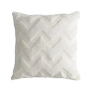 Boho chic white faux fur chevron pillow cover bedroom decor by Decorbites