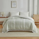 GobekUsa Boho Stripe Furball Duvet Set: High-Quality King Size Bedding with Tassels