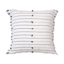 Boho cream & black handmade cotton woven cushion living room pillow by Decorbites