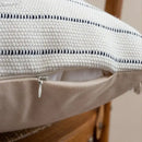 Boho cream & black handmade cotton woven cushion living room pillow by Decorbites