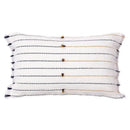 Boho cream & black handmade cotton woven cushion living room pillow by Decorbites