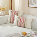 Boho cream & black woven cushion cover living room tasseled pillow by Decorbites