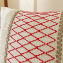 Boho cream & black woven cushion cover living room tasseled pillow by Decorbites