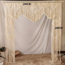 GobekUsa Cotton Macrame Wedding Backdrop Curtain with Tassel | Boho Wall Tapestry