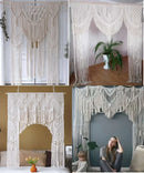 GobekUsa Cotton Macrame Wedding Backdrop Curtain with Tassel | Boho Wall Tapestry