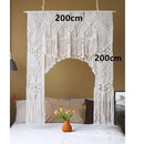 GobekUsa Cotton Macrame Wedding Backdrop Curtain with Tassel | Boho Wall Tapestry