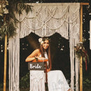 GobekUsa Cotton Macrame Wedding Backdrop Curtain with Tassel | Boho Wall Tapestry