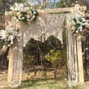GobekUsa Cotton Macrame Wedding Backdrop Curtain with Tassel | Boho Wall Tapestry