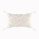 Boho cream cotton tassels cushion covers living room pillow case by Decorbites